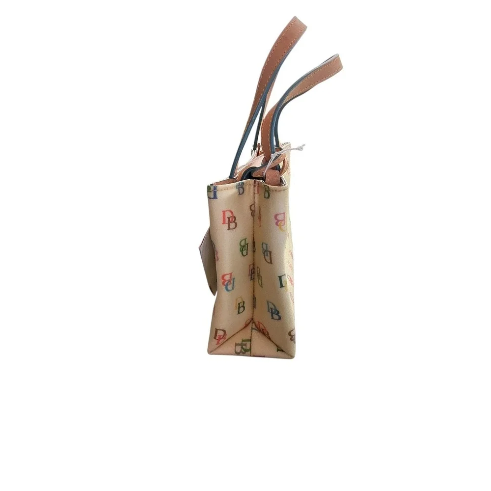 Dooney & Bourke‎ Tiny East/West Bag White Multi Color Monogram Mini Tote WI396